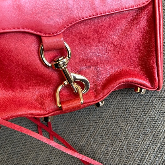 Rebecca Minkoff Mini MAC Crossbody Shoulder Bag (red & gold) - Picture 10 of 10